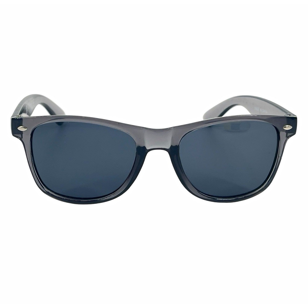 Unisex Smoke Gray Square Sunglasses Black Transparent Frame Retro Y2K Classic